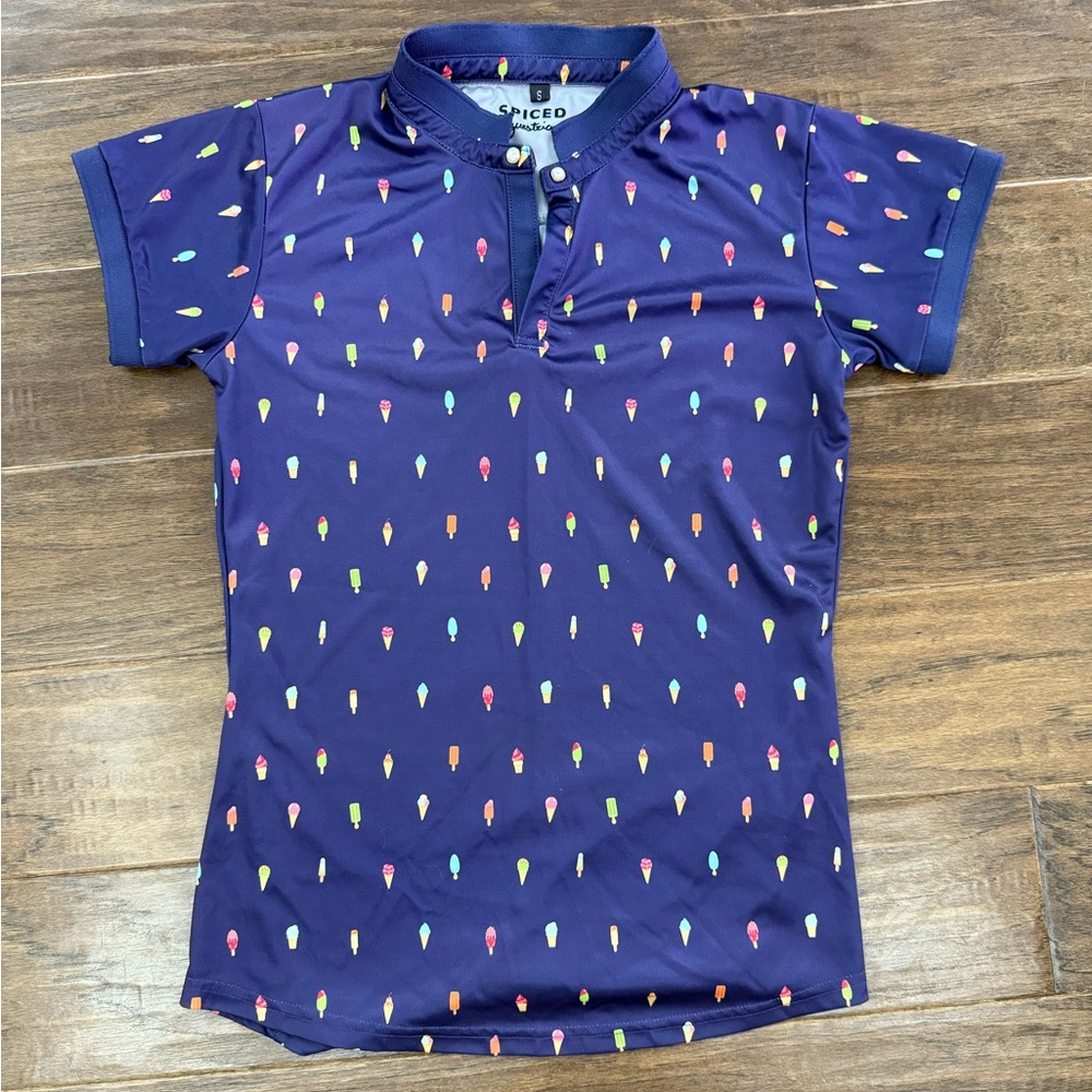 Spiced Equestrian ice cream polo shirt
